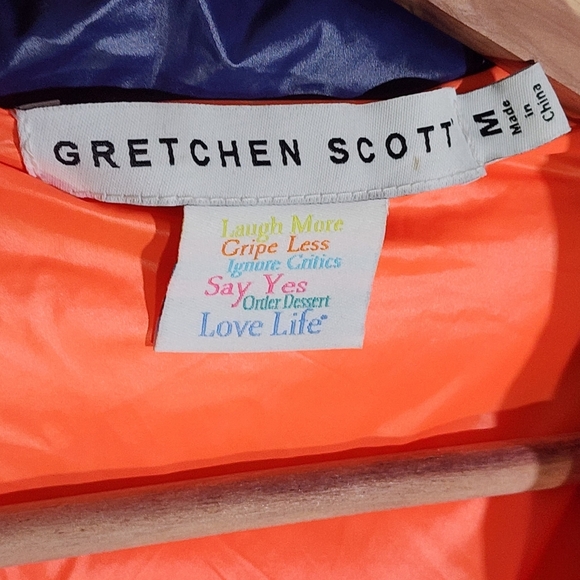 Gretchen Scott Navy Puffer Jacket with Orange Lining - Picture 5 of 5